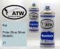 Preview: Kia, Polar Blue Silver Metallic, J1: 400ml Sprühdose + 400ml Klarlack - Set, von ATW Autoteile West.